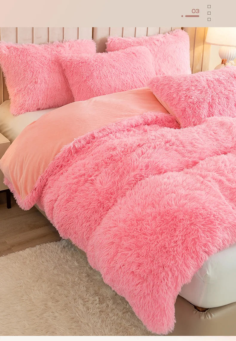 3-Piece Luxurious Plush Duvet Cover Set – Ultra-Soft Faux Fur Comfort