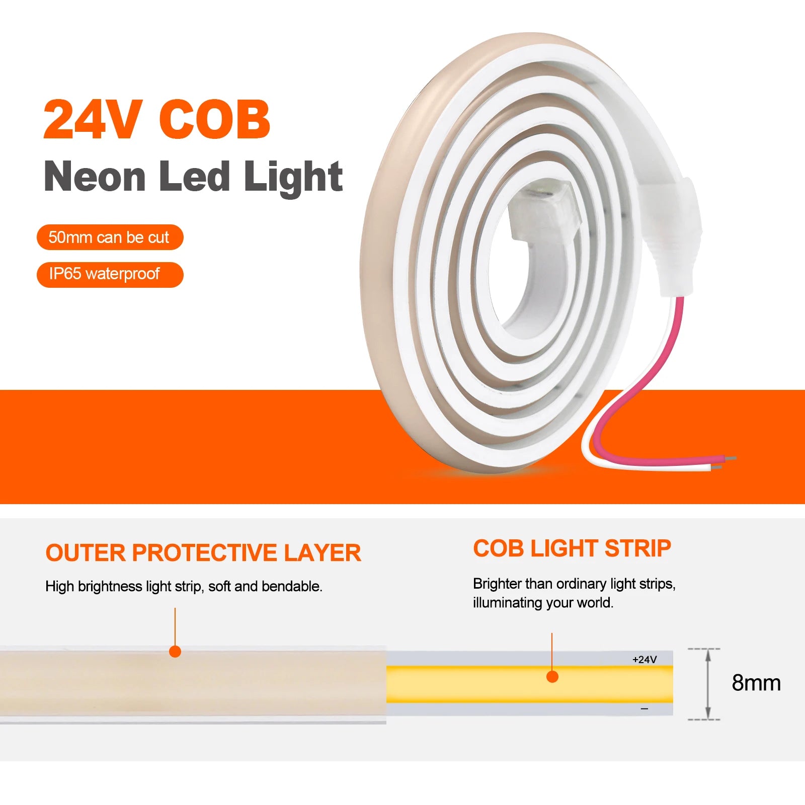 Waterproof COB LED Strip Light