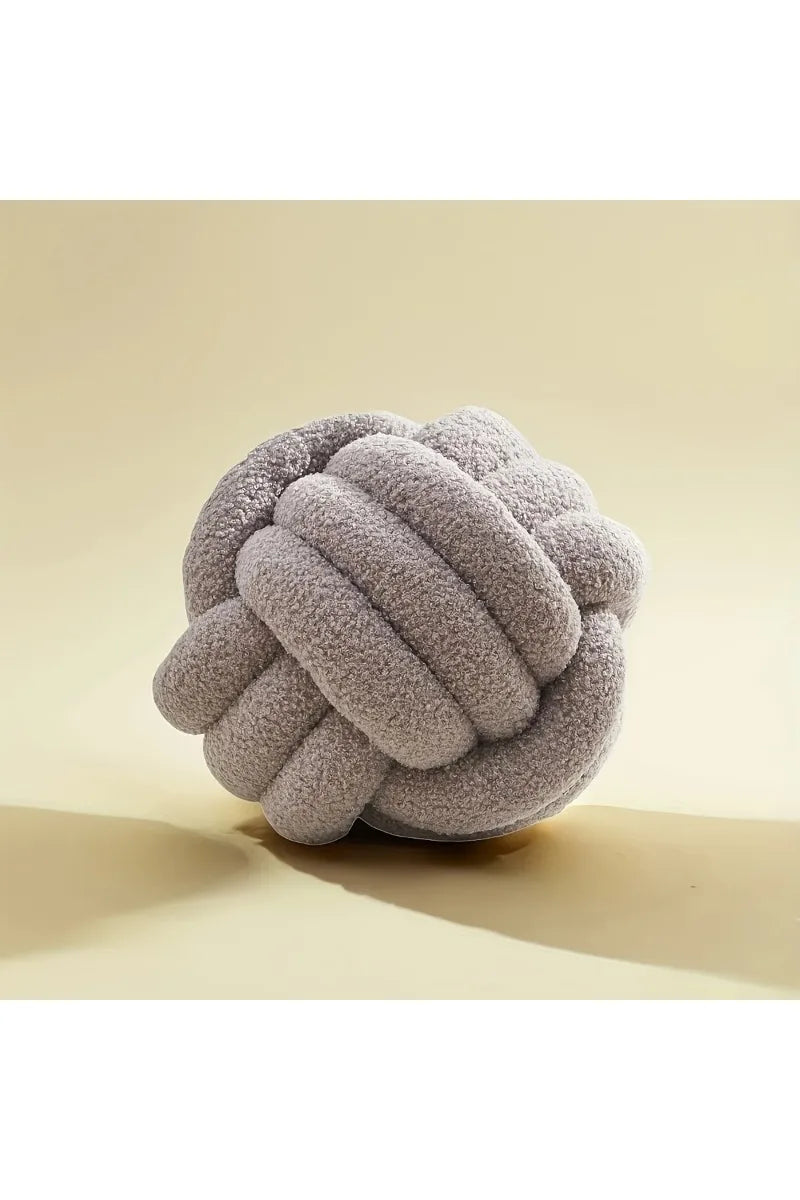 Woven Ball Knot Cushion – Round Decorative Pillow