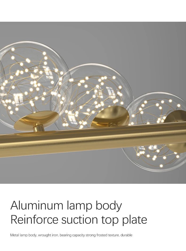 Starry Sky Glass Bubble Pendant Light – Nordic Modern LED Chandelier