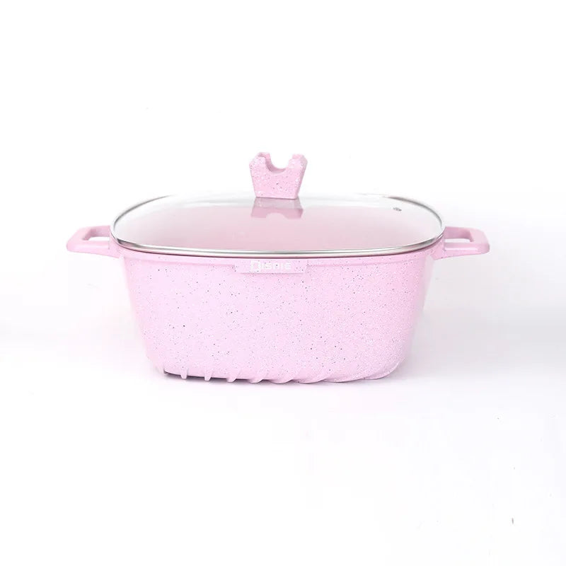 Premium Marble & Granite Non-Stick Cookware Set – Even Heating, Stylish Design