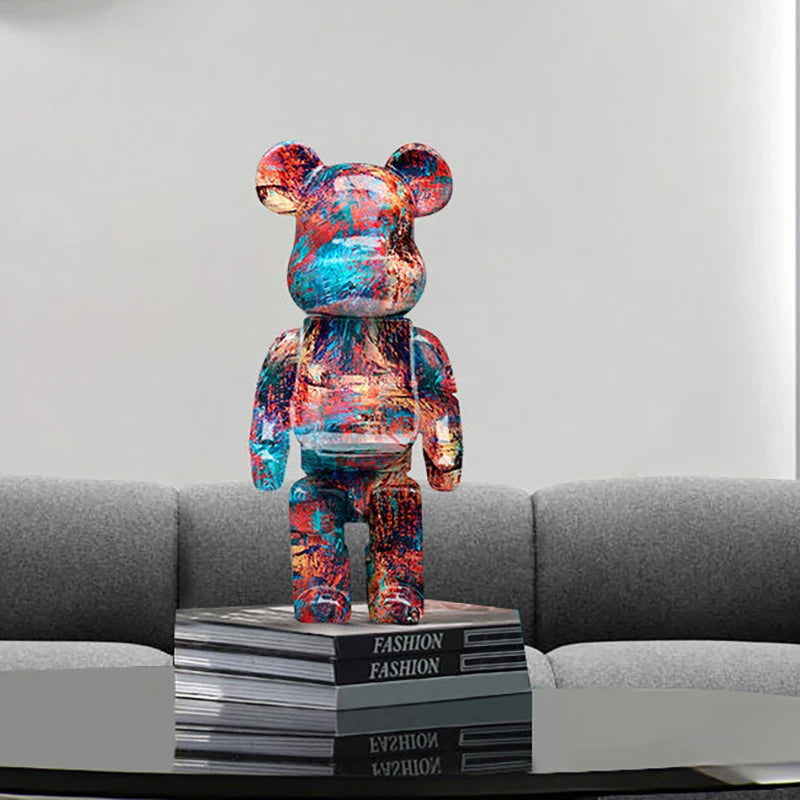 Graffiti bear money jar showing color pattern
