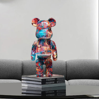 Graffiti bear money jar showing color pattern
