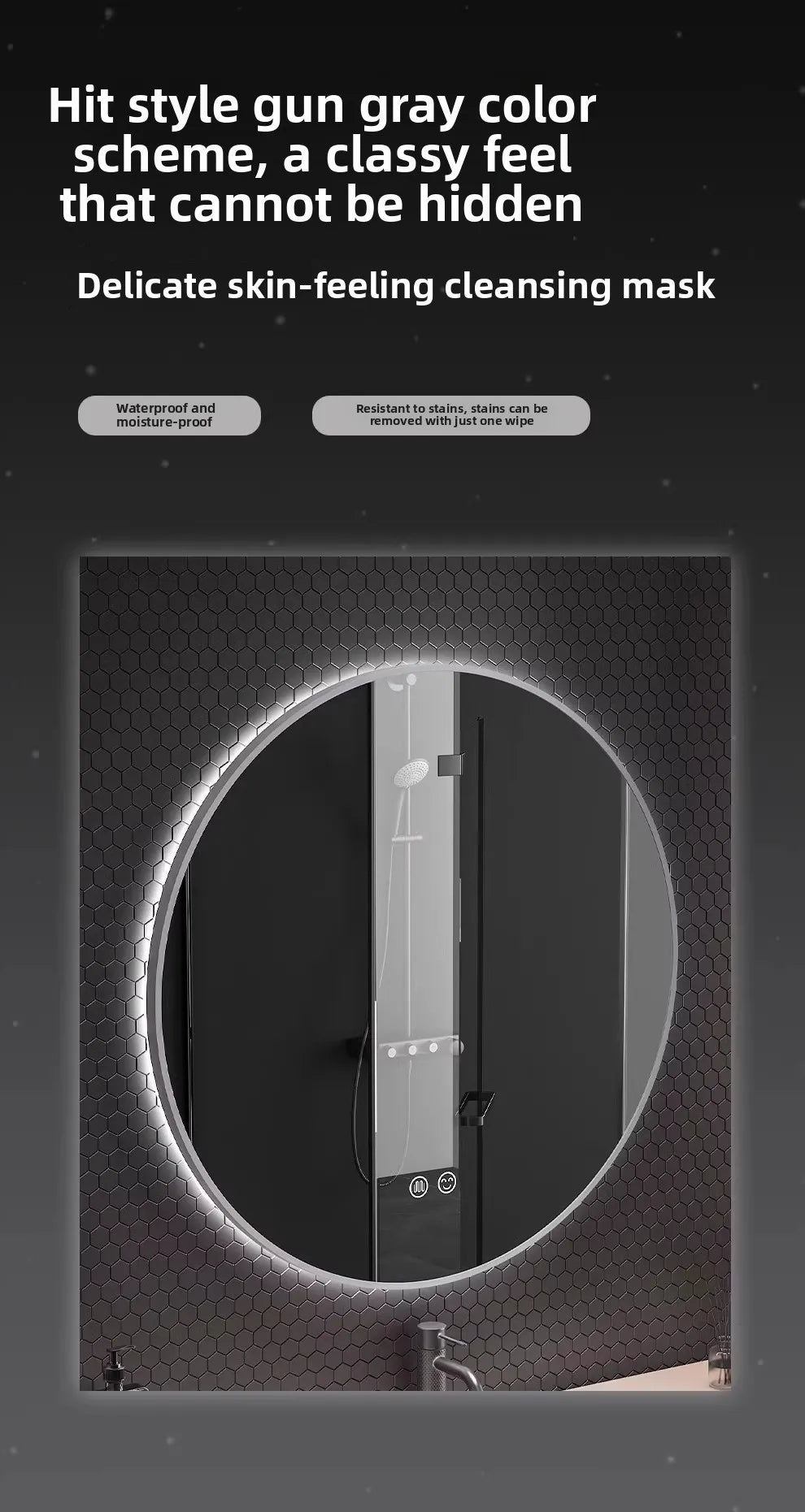 Smart LED Bathroom Mirror – Anti-Fog, Touch Control