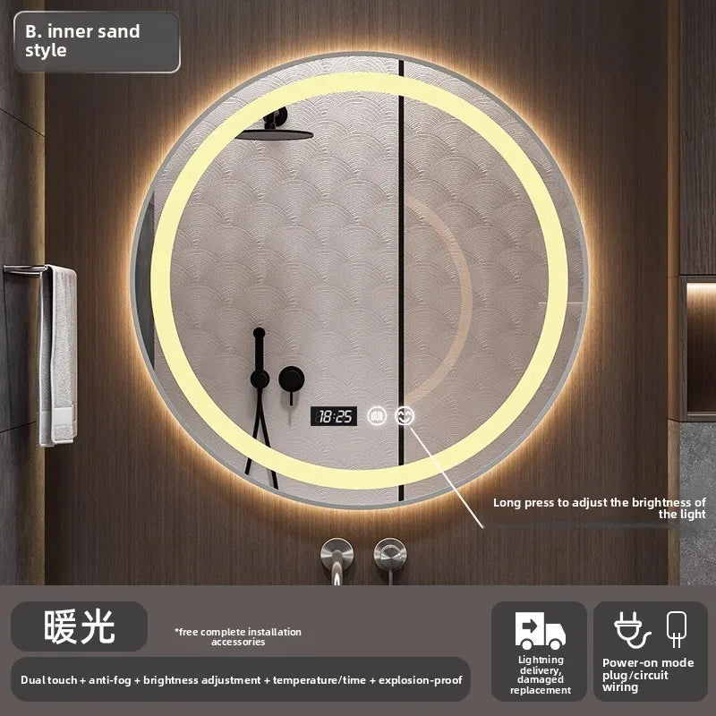 Smart LED Bathroom Mirror – Anti-Fog, Touch Control