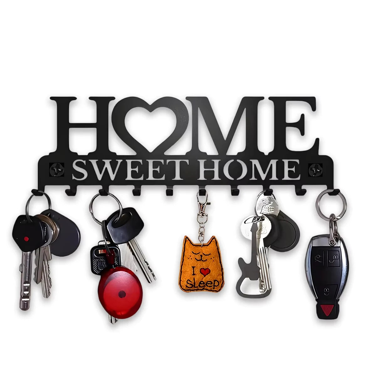 Wall-Mounted “Sweet Home” Key Holder – Creative Front Door Organizer