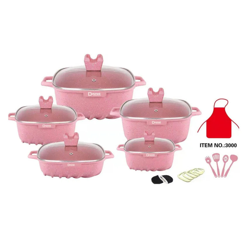 Premium Marble & Granite Non-Stick Cookware Set – Even Heating, Stylish Design