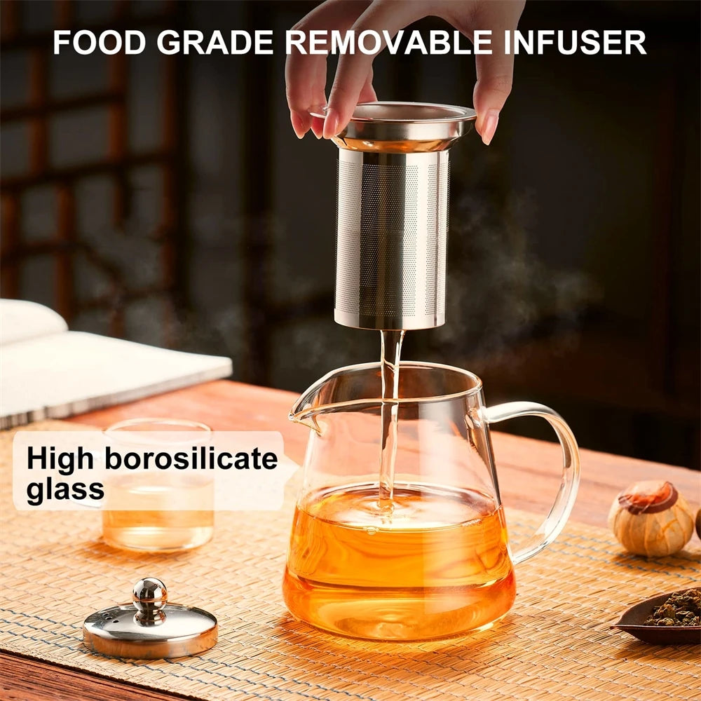 Borosilicate Glass Teapot with Stainless Steel Infuser