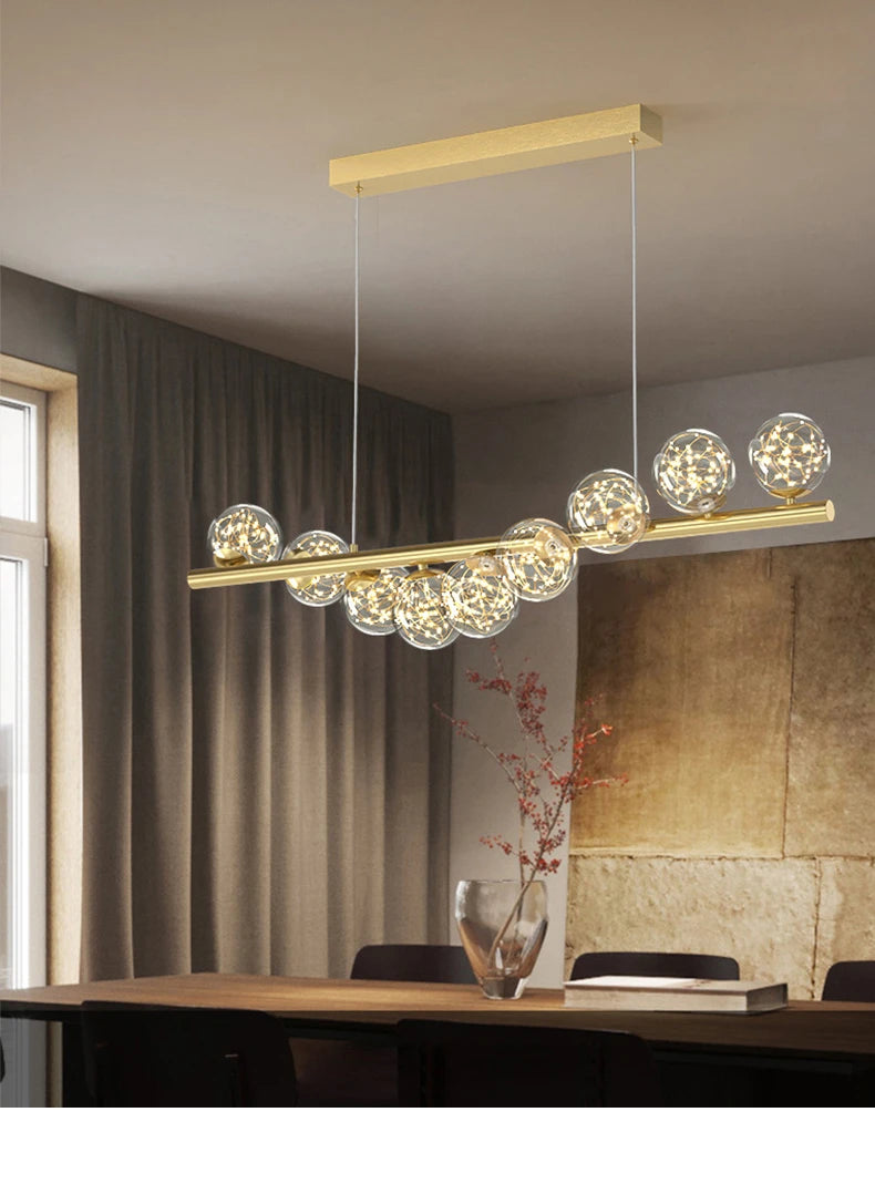 Starry Sky Glass Bubble Pendant Light – Nordic Modern LED Chandelier