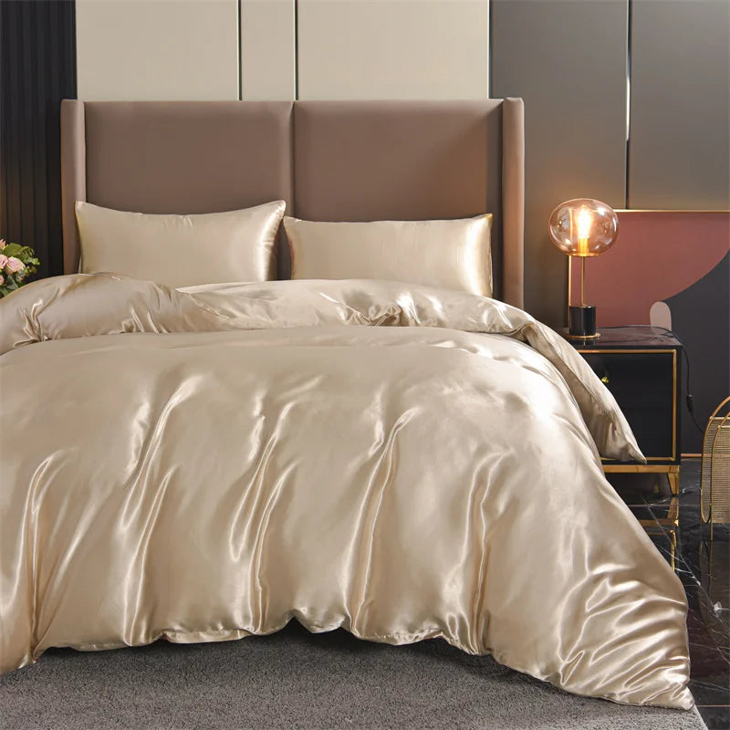 3-Piece Luxury Satin Duvet Cover Set – Silky Soft, Wrinkle-Free Bedding