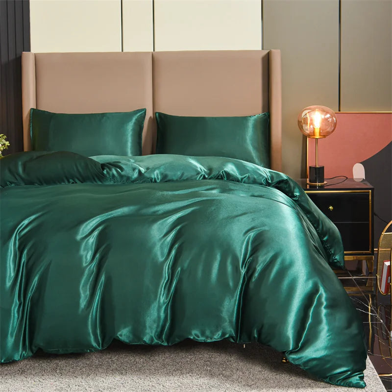 3-Piece Luxury Satin Duvet Cover Set – Silky Soft, Wrinkle-Free Bedding