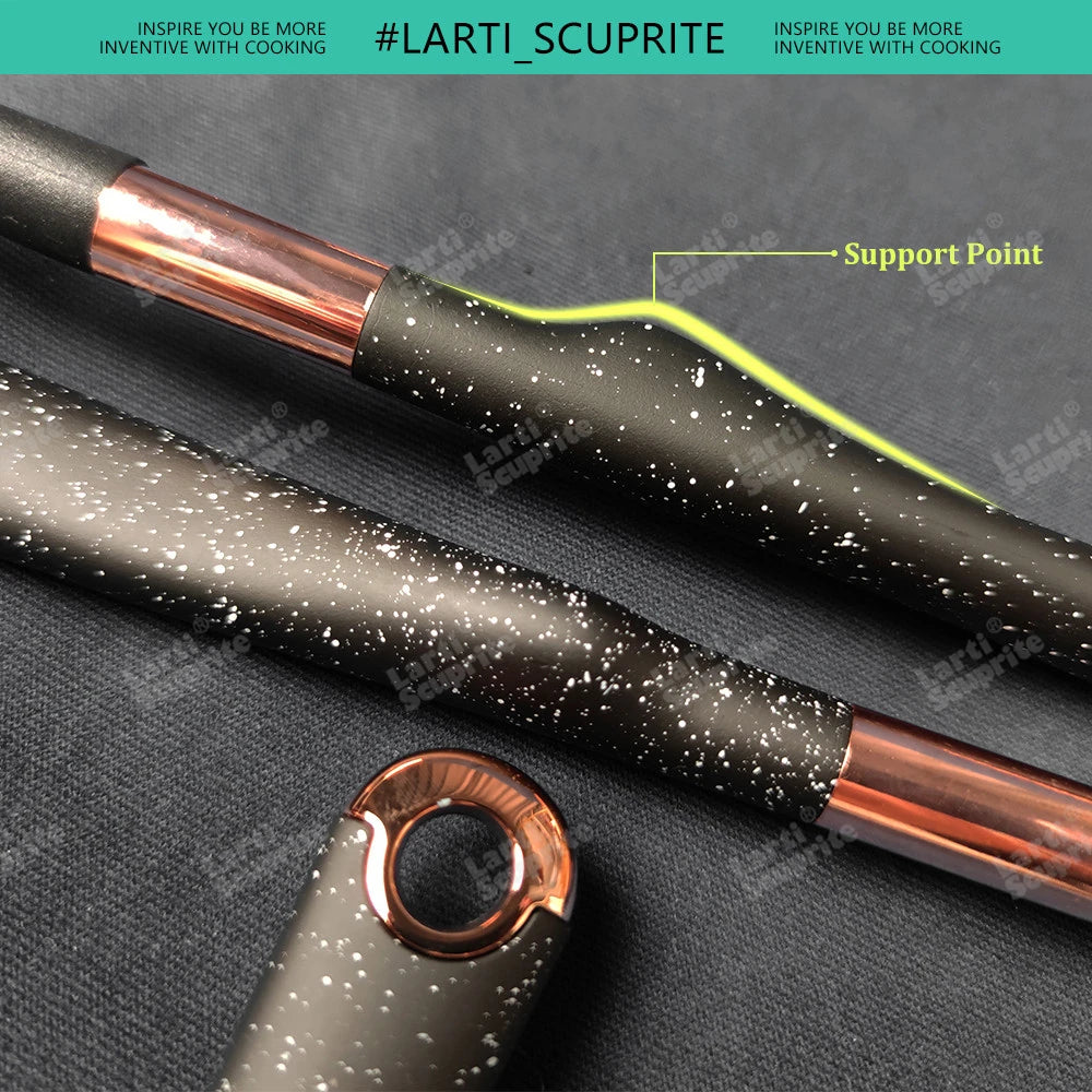 Gold Plated Handle Silicone Cooking Utensils Set