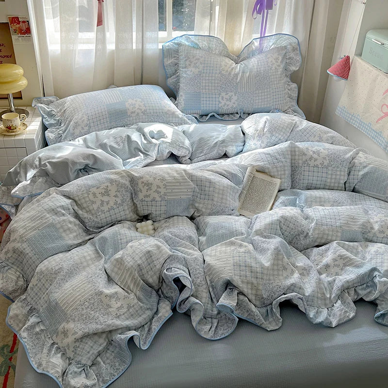 Ruffled Floral Bedding Set