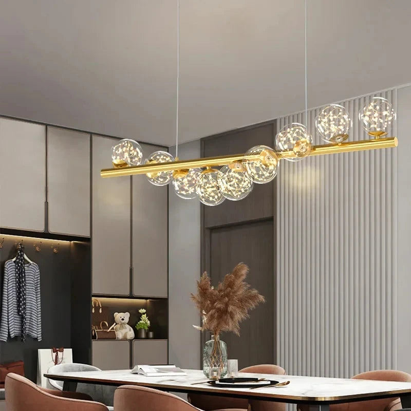Starry Sky Glass Bubble Pendant Light – Nordic Modern LED Chandelier