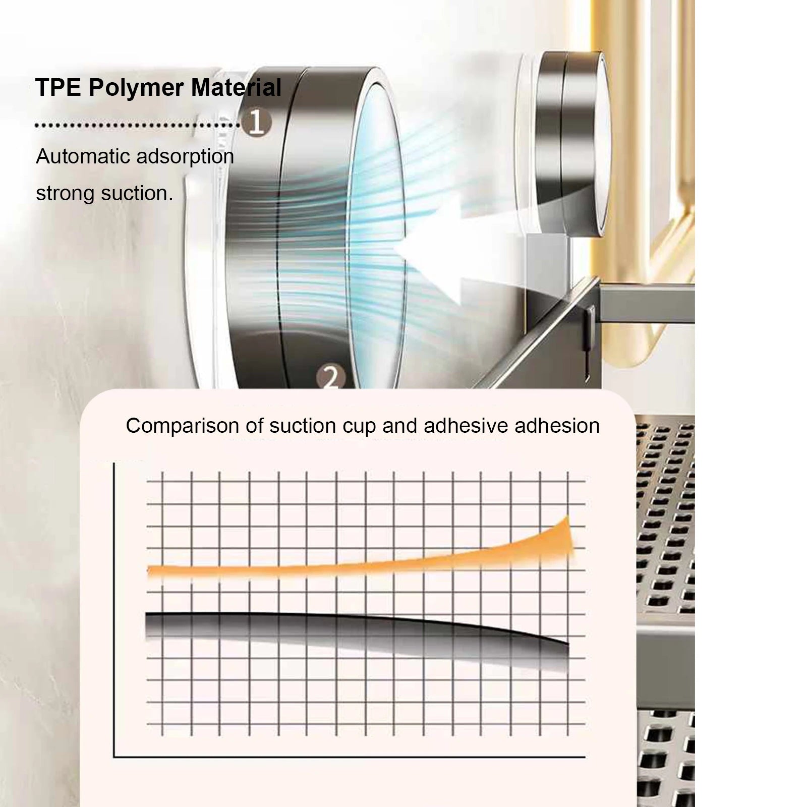 No-Drill Bathroom Suction Shelf – Space-Saving Storage