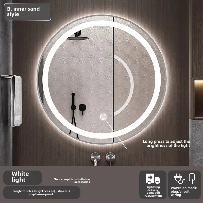Smart LED Bathroom Mirror – Anti-Fog, Touch Control
