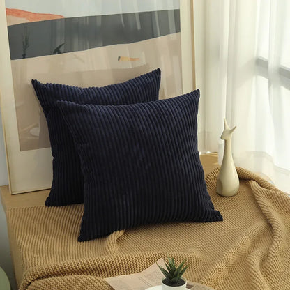 Soft Corduroy Cushion Cover – Fluffy Striped 40-50cm