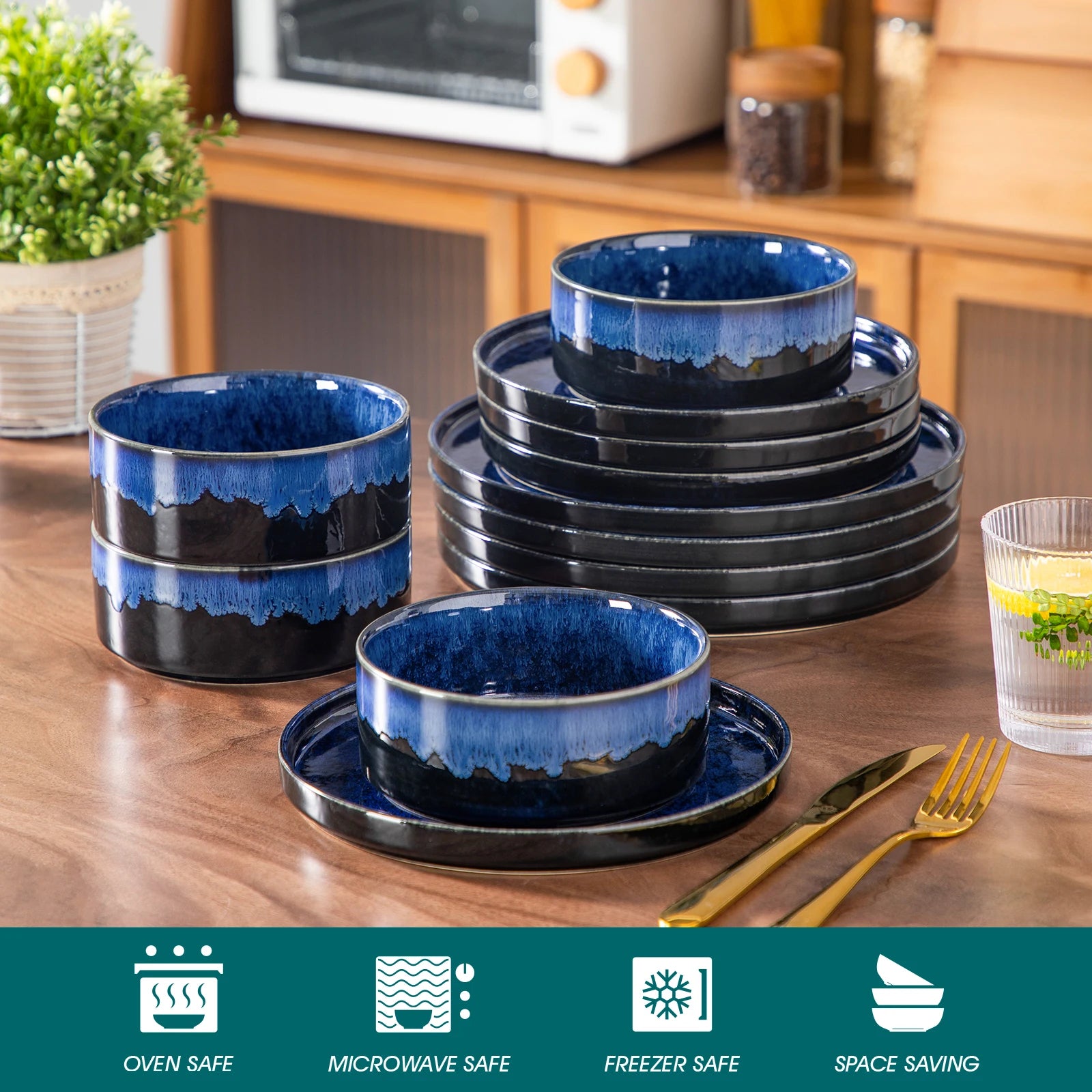 Vancasso Reactive Glaze Dinnerware Set – 12/24/36 Pieces