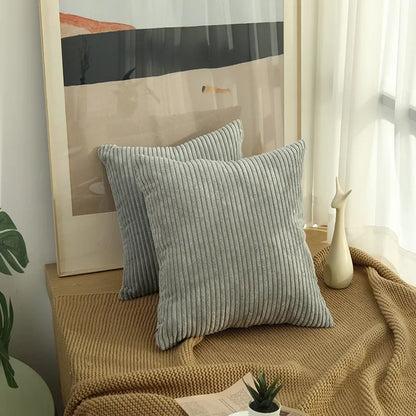 Soft Corduroy Cushion Cover – Fluffy Striped 40-50cm