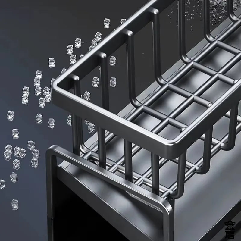 Compact Tap-Mounted Sink Organizer – Space-Saving Kitchen Storage with Drainage Rack