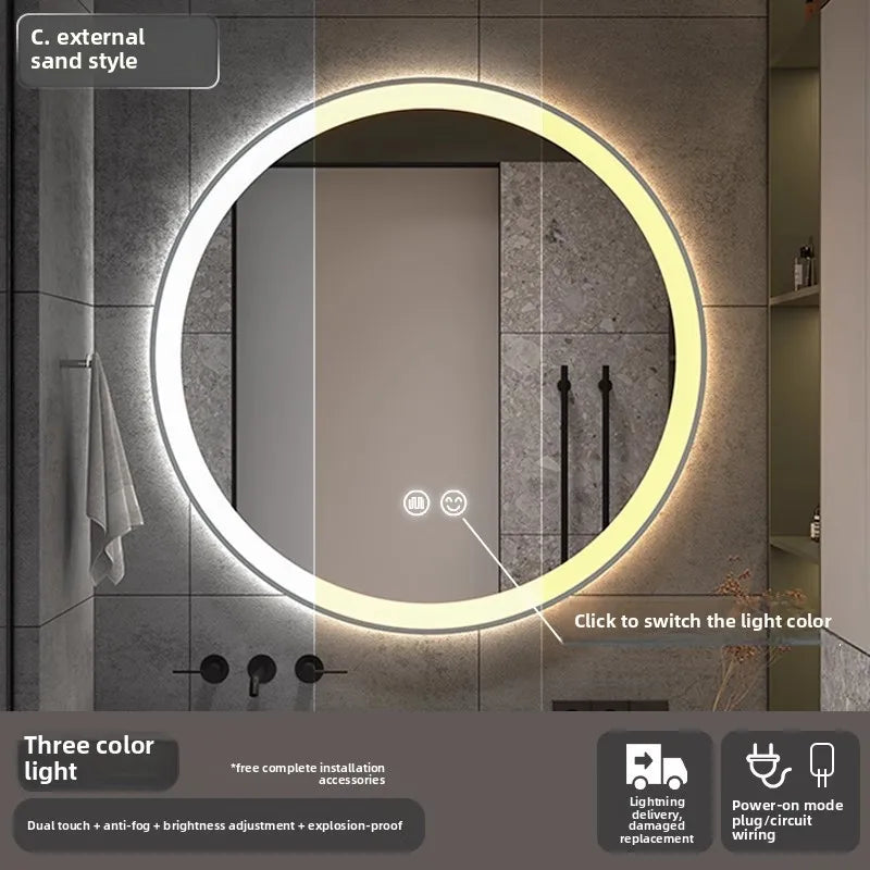 Smart LED Bathroom Mirror – Anti-Fog, Touch Control