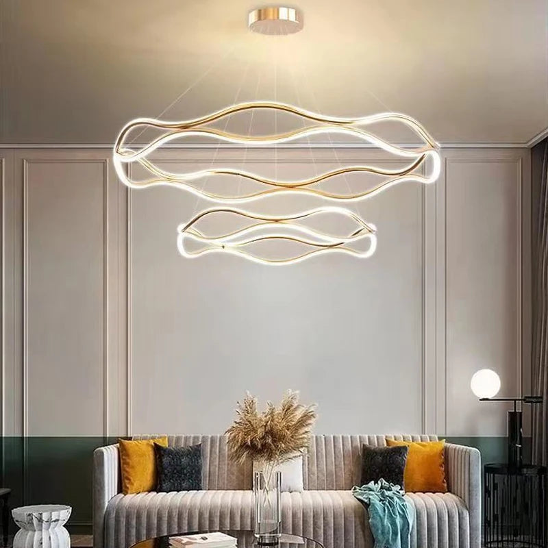 Modern Minimalist LED Chandelier – Nordic Luxury Ceiling Light