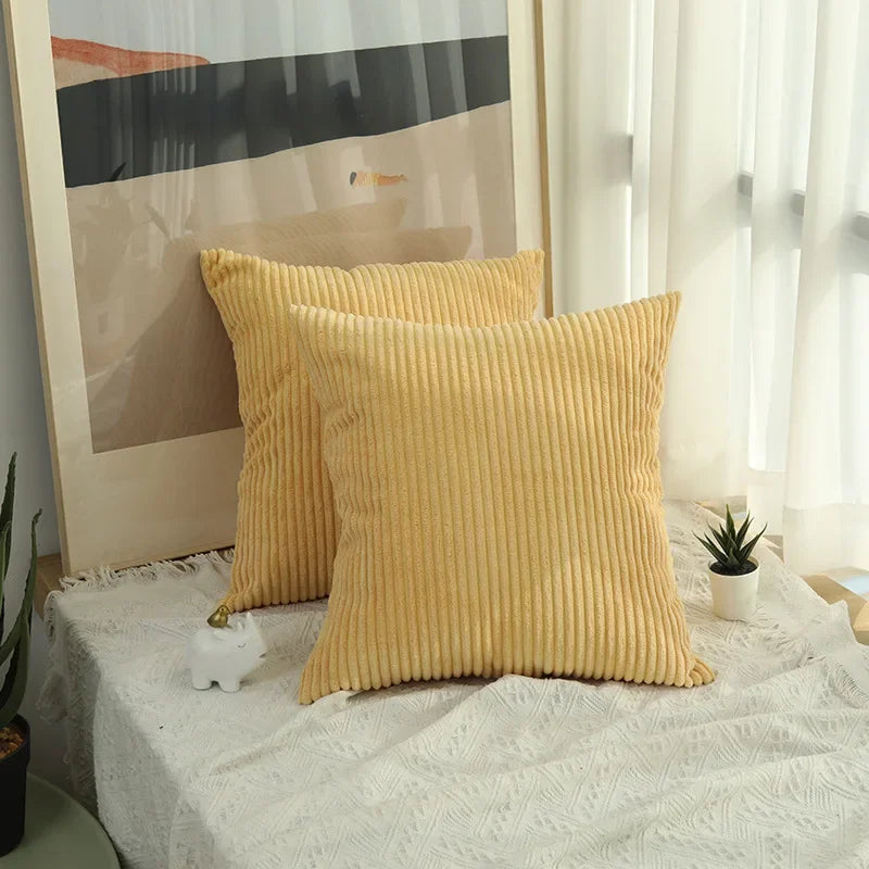 Soft Corduroy Cushion Cover – Fluffy Striped 40-50cm