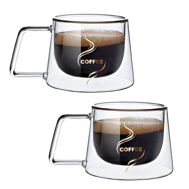 200ML Heat-Resistant Double-Wall Glass Espresso Cup