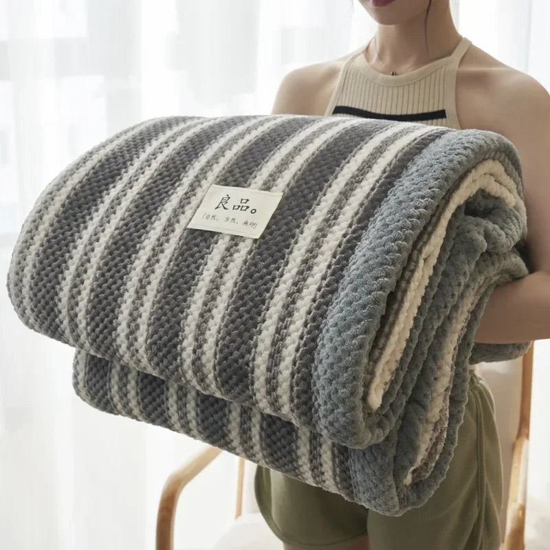 Soft Knitted Chenille Throw Blanket