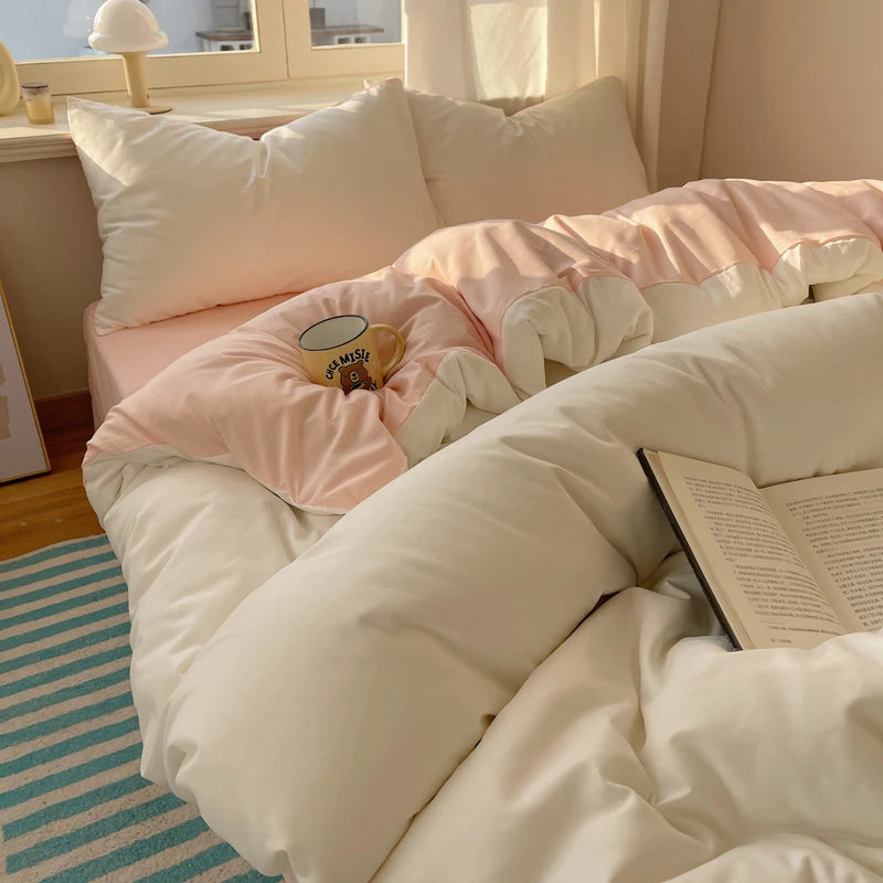 4-Piece 100% Cotton Bedding Set – Soft, Breathable & Premium Quality