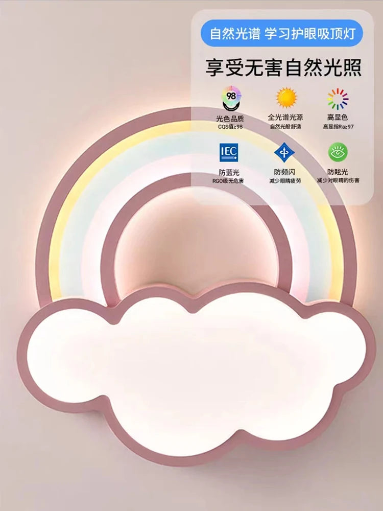 Cartoon Rainbow Clouds Ceiling Lamp