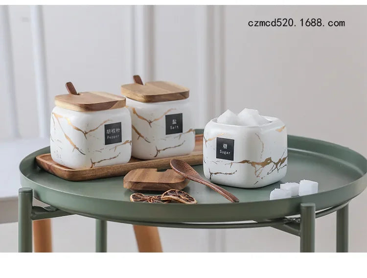 Japanese kitchen matte seasoning jar set