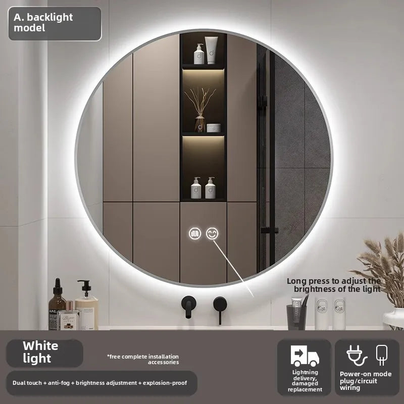 Smart LED Bathroom Mirror – Anti-Fog, Touch Control