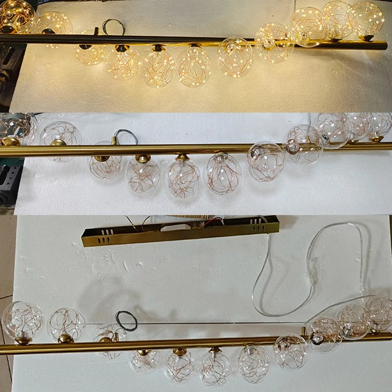 Starry Sky Glass Bubble Pendant Light – Nordic Modern LED Chandelier