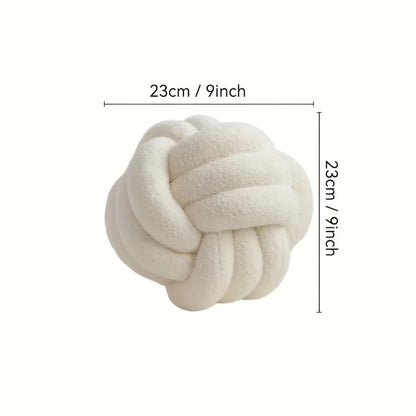 Woven Ball Knot Cushion – Round Decorative Pillow