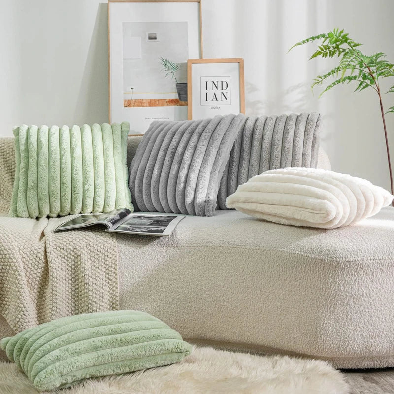 Faux Rabbit Fur Square Cushion Cover – Super Soft & Cosy!