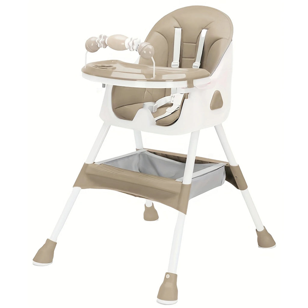 Foldable Baby High Chair with Toy Rack