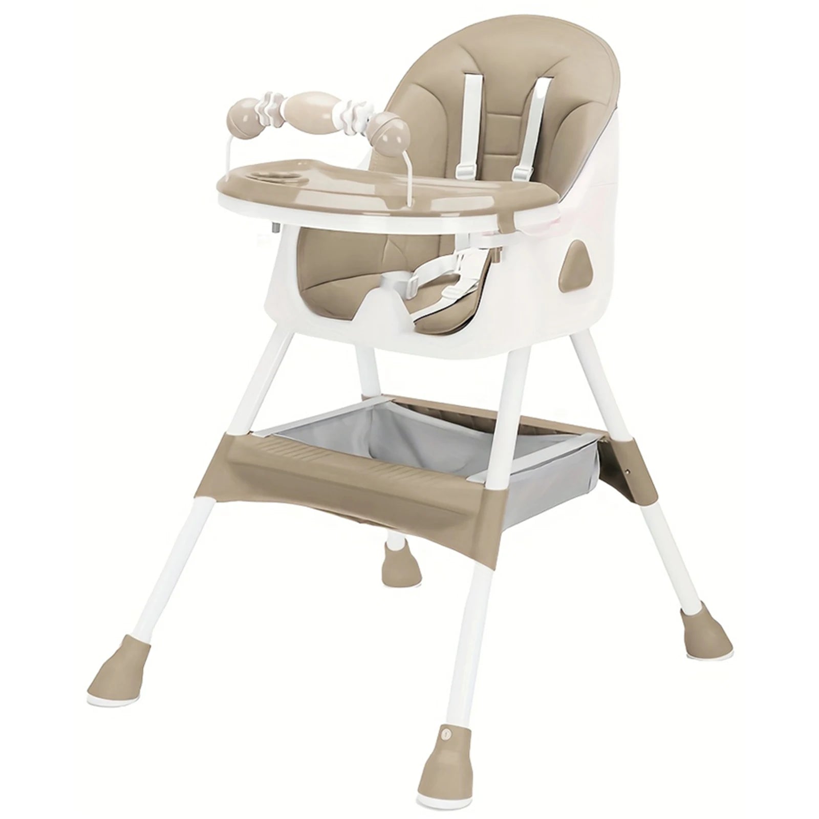 Foldable Baby High Chair with Toy Rack