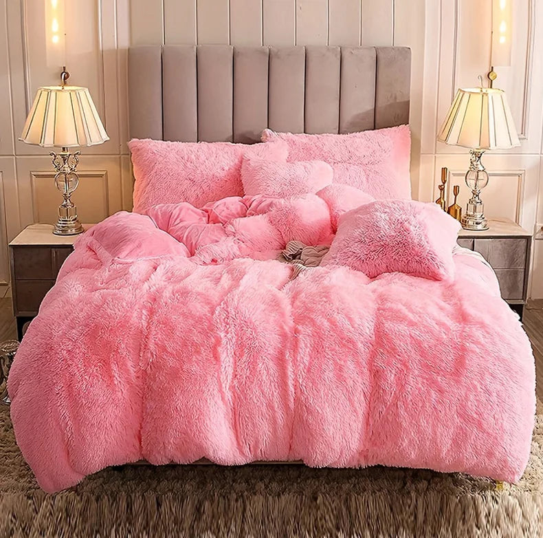 3-Piece Luxurious Plush Duvet Cover Set – Ultra-Soft Faux Fur Comfort