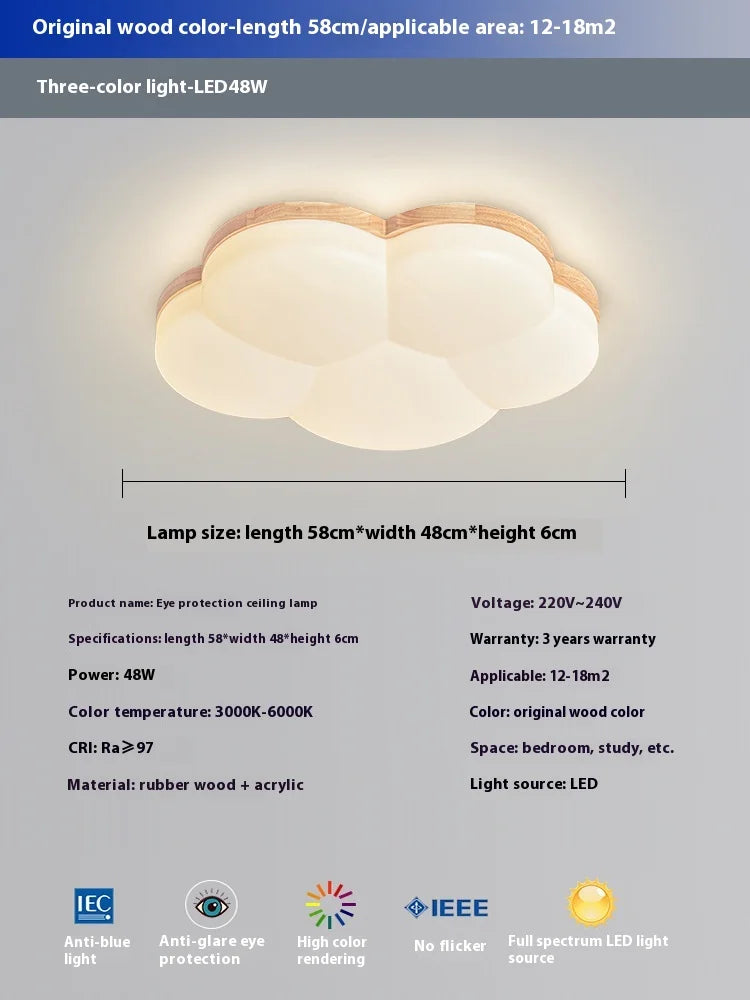 Nordic Wood Grain Flush Creative Lighting Fixture