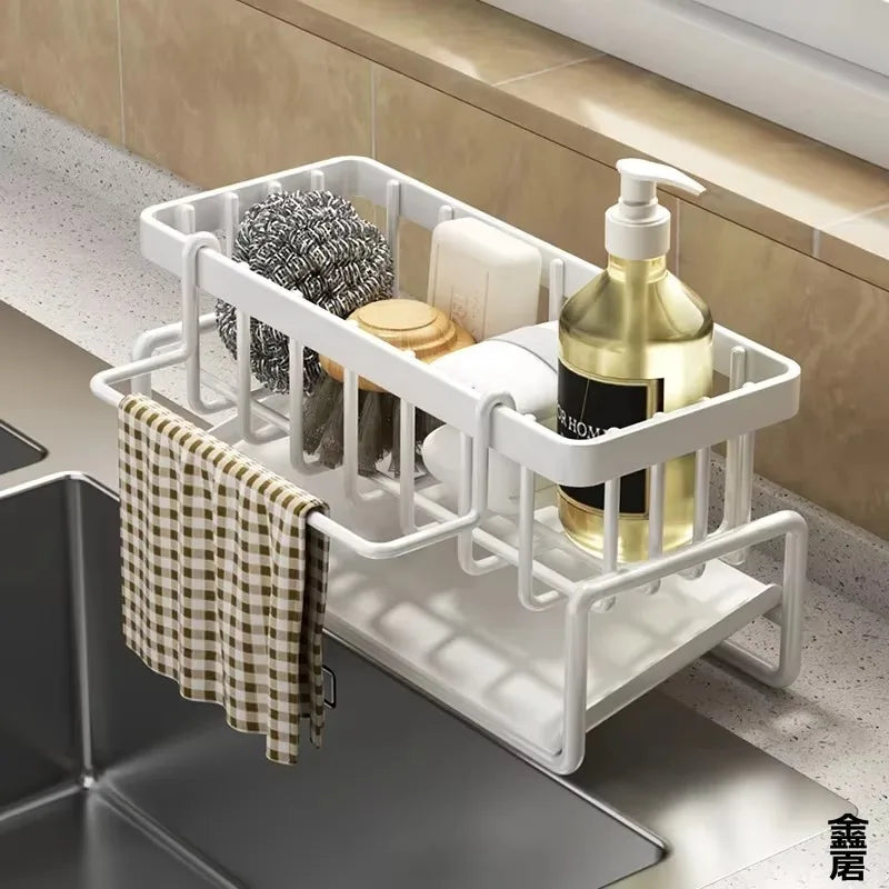 Compact Tap-Mounted Sink Organizer – Space-Saving Kitchen Storage with Drainage Rack