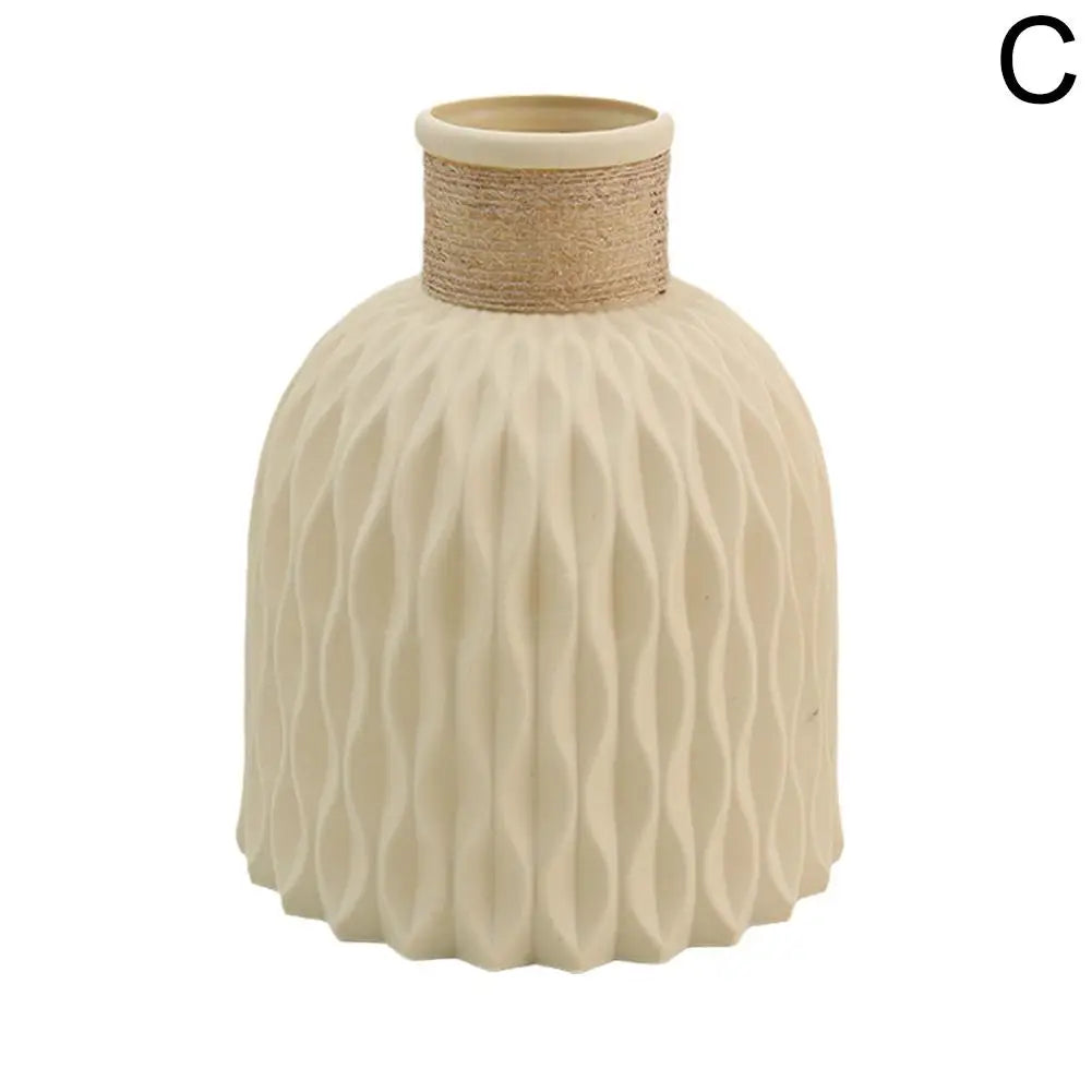Rope Textured Decorative Vase – Nordic Style