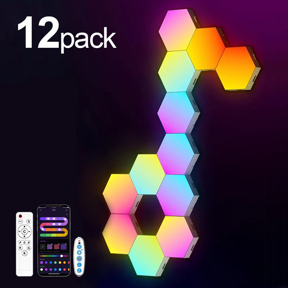 RGB Smart Hexagonal Wall Lamp – App Controlled Ambient Lighting