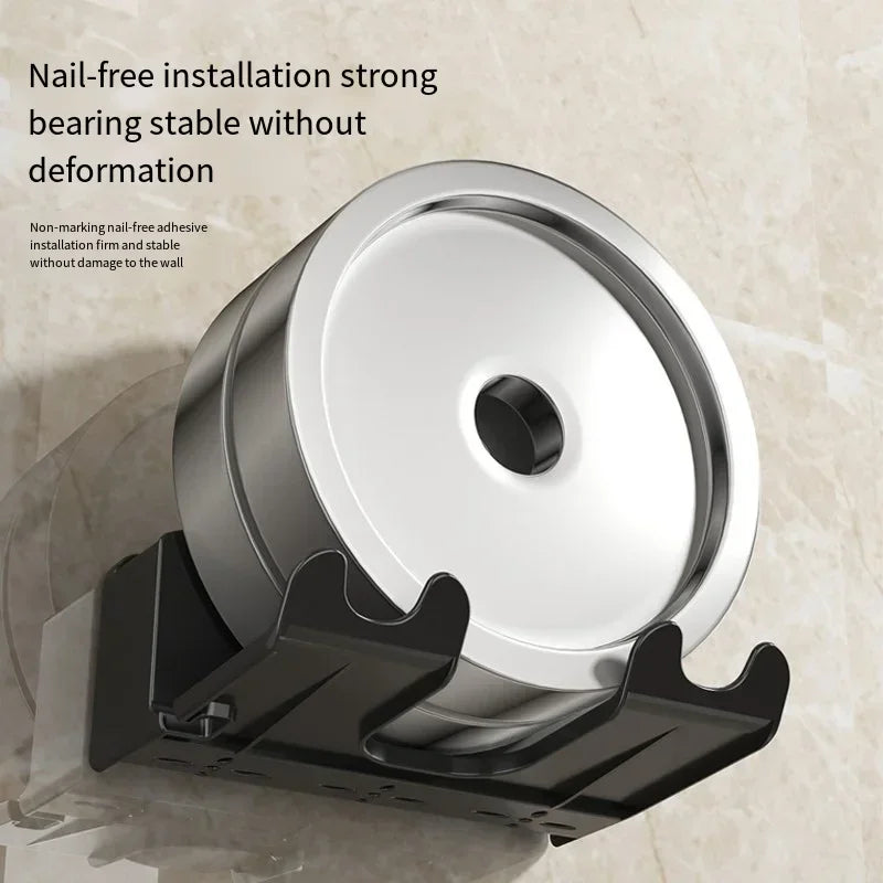 Wall-Mounted Hair Dryer & Bathroom Storage Rack