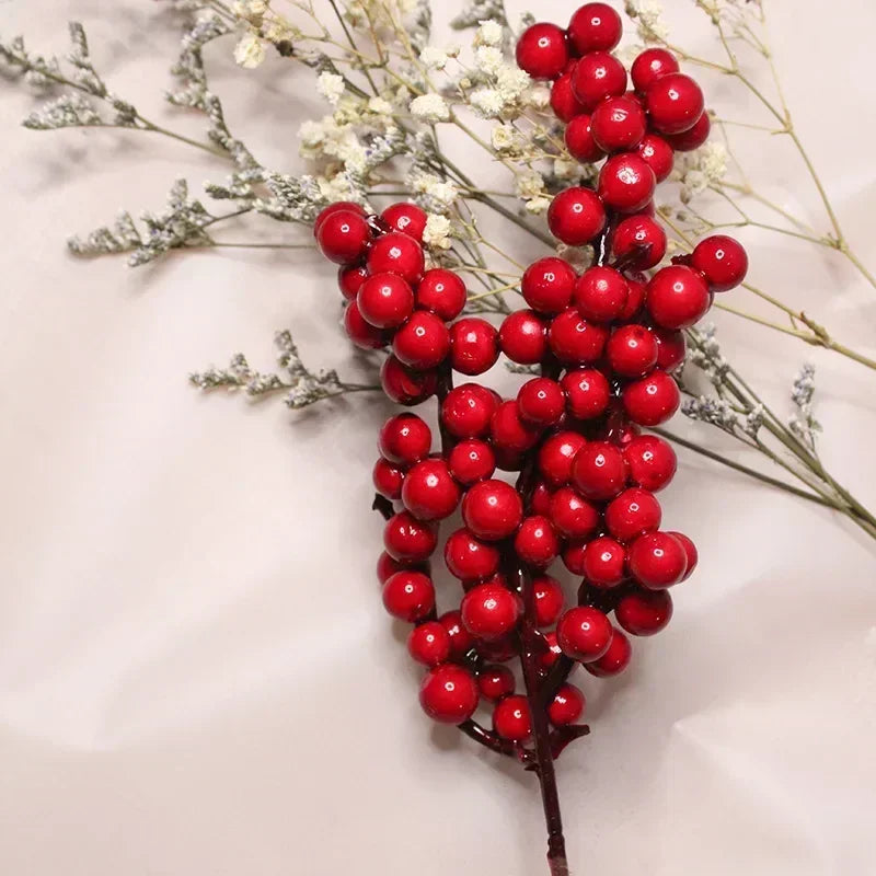 Red Holly Berry Artificial Stem