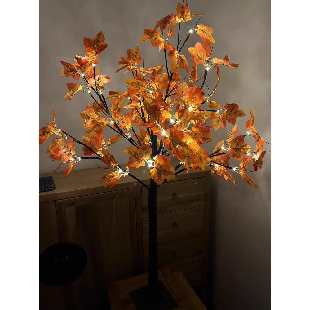 Hot-selling artificial maple tree with LED lights, perfect for festive decorations and indoor/outdoor landscaping