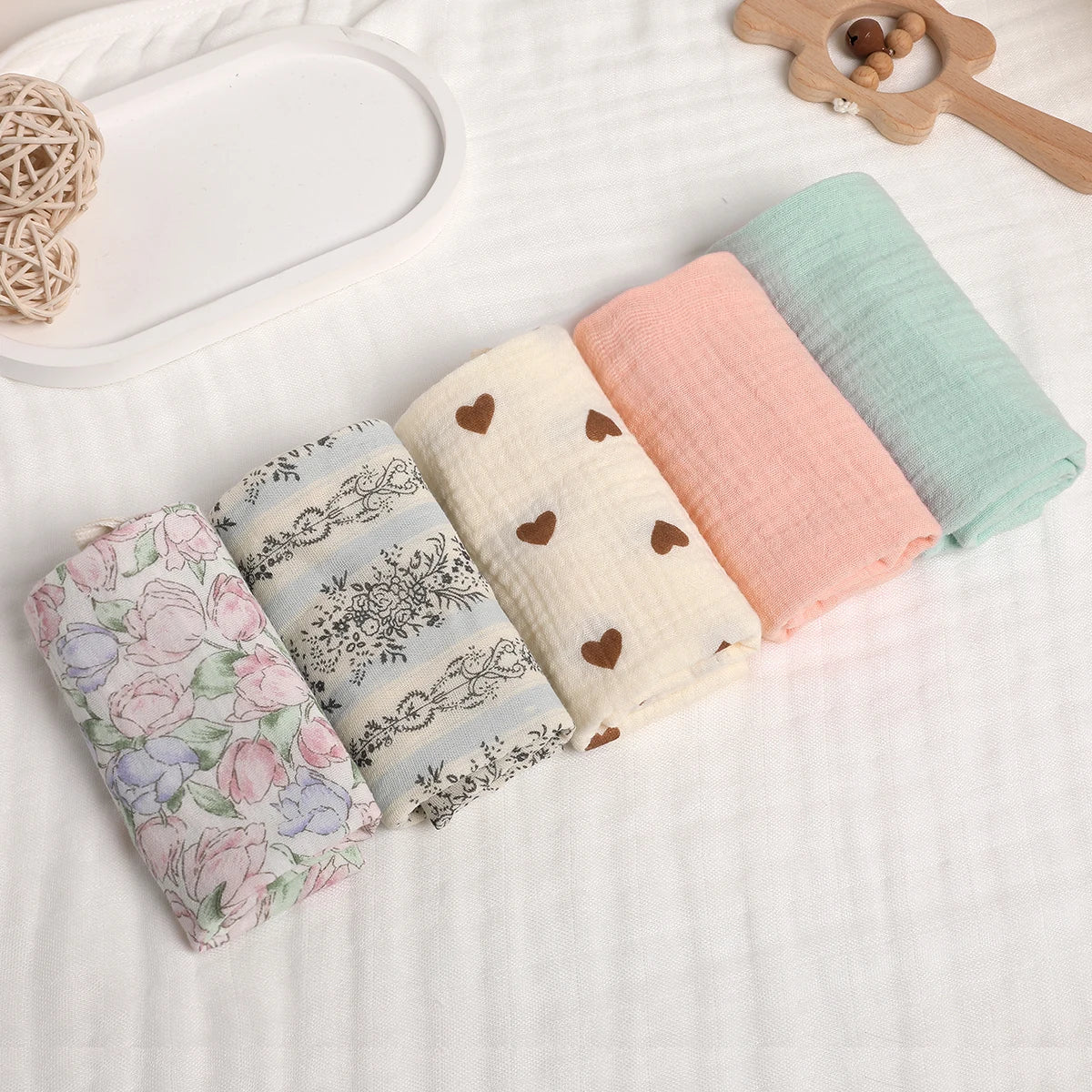 5PCS Cotton Baby Muslins