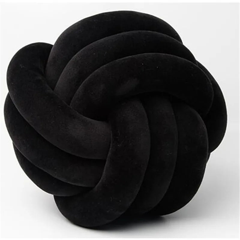 Handmade Knot Ball Pillow – Soft Velvet Cushion