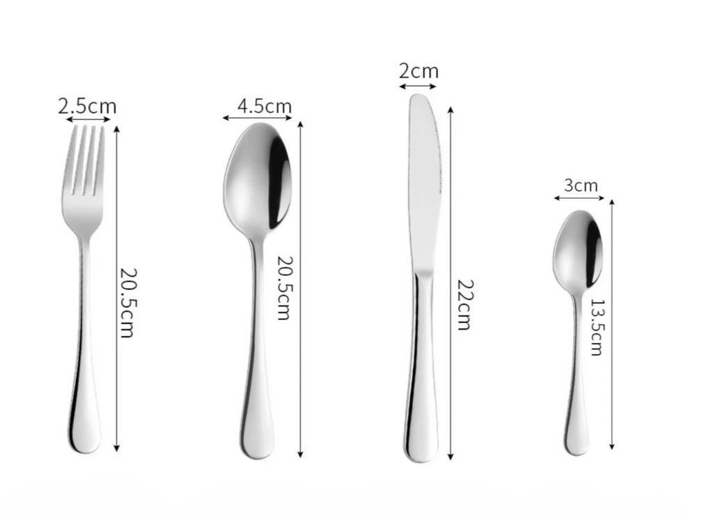 24-Piece Black & Gold Silverware Set – Elegant Stainless Steel Flatware