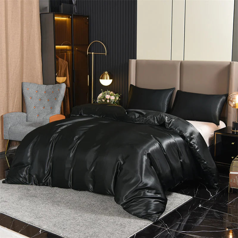 3-Piece Luxury Satin Duvet Cover Set – Silky Soft, Wrinkle-Free Bedding